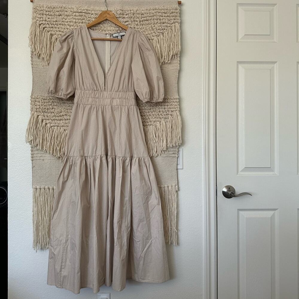 Rachel Parcell V-Neck Poplin Midi Dress
